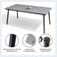 Ensemble de salle à manger pour l'extérieur 6 personnes L 82,48 po x L 40,55 po avec structure en aluminium, trou pour parasol et fauteuils-970336285-970336354