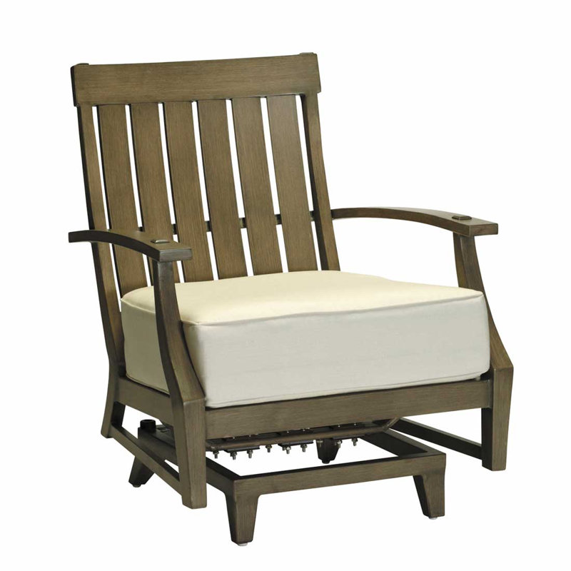 Croquet Aluminum Spring Lounge - Slate Gray, Slate Gray, Welt, Tweed Toffee