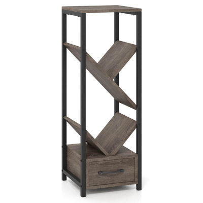 1 Pcs 4 Tier Floor Standing Storage Organizer With Drawer Anti-tipping Kits & Metal Frame