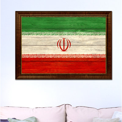 « iran country flag », impression sur toile encadrée
