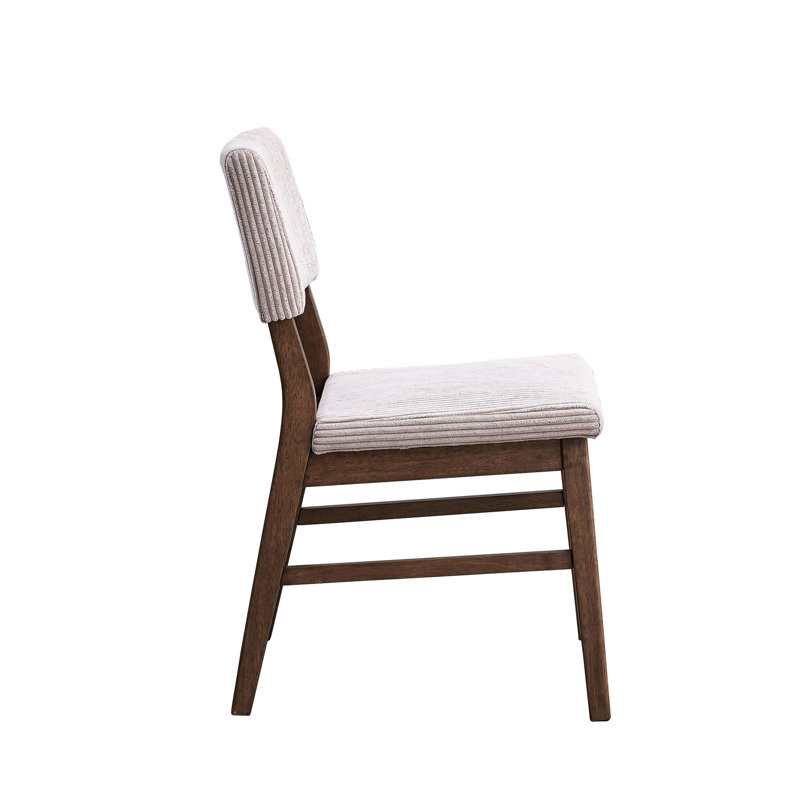 Chaises d'appoint rembourrées en velours côtelé mauve en noyer (2), style scandinave, plancher de 13 po, capacité de poids de 220 lb (2) en velours côtelé rembourré de mousse, hauteur de siège de 19 po, profondeur de produit de 23,99 po