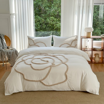 Ensemble de housse de couette avec fermeture à glissière et attaches Boho