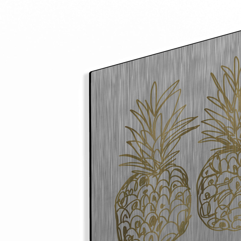 «Three Golden Pineapples» par Linda Woods, H 12 po x l 16 po