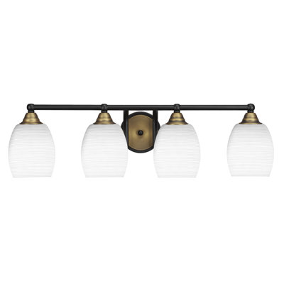 Michell 4 Light Bath Bar Shown With 5" White Matrix Glass