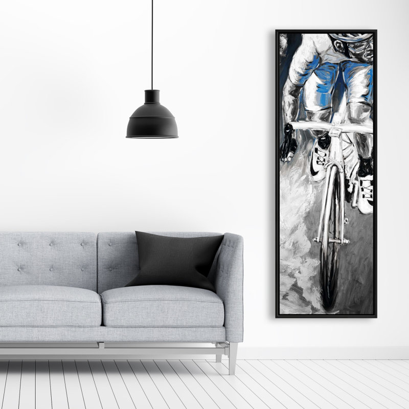 Professional Cyclist Bike Man Cave Framed Canvas Decor