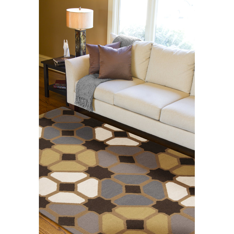 Araliya Wool Geometric Indoor Rug, Rectangle 5' x 8'