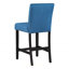 Ensemble de salle à manger 5 pièces avec table haute, comprenant une table à manger avec dessus en faux marbre et quatre chaises recouvertes de velours, bleu-612468771