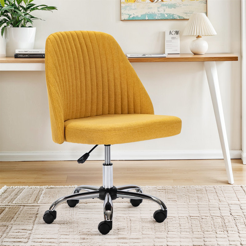 Home Office Desk Chair, Office Chairs Desk Chair Rolling Task Chair Computer Chair Adjustable With Wheels Armless For Bedroom, Vanity Chair For Makeup Room, Living Room