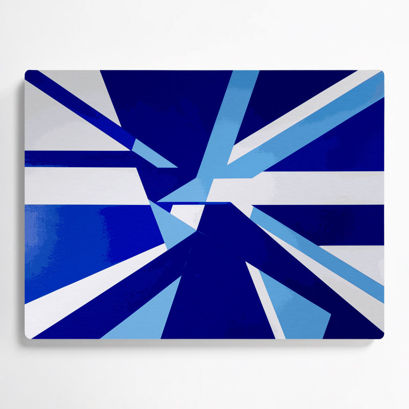Art mural rigide en métal bleu 35, H 20 po x l 24 po