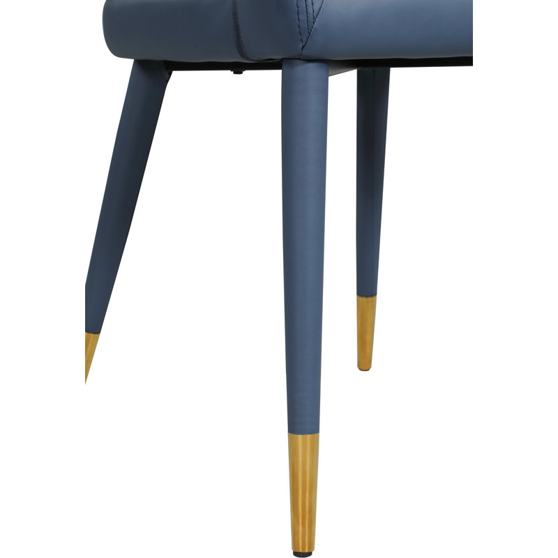 Destiny Upholstered Parsons Chair, Navy Vegan Leather