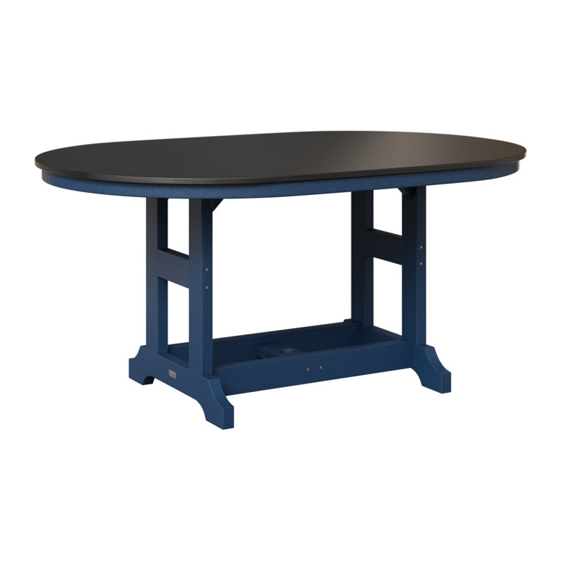 Table de bar Berlin Classic, Marine, Noir martelé, H 39,5 po x l 64 po x P 44 po