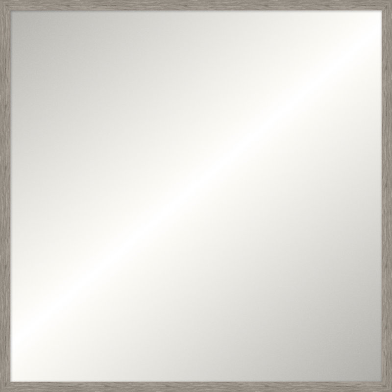 Gray Pinebridge Mirror, Square 37.75" x 37.75", Non-Beveled