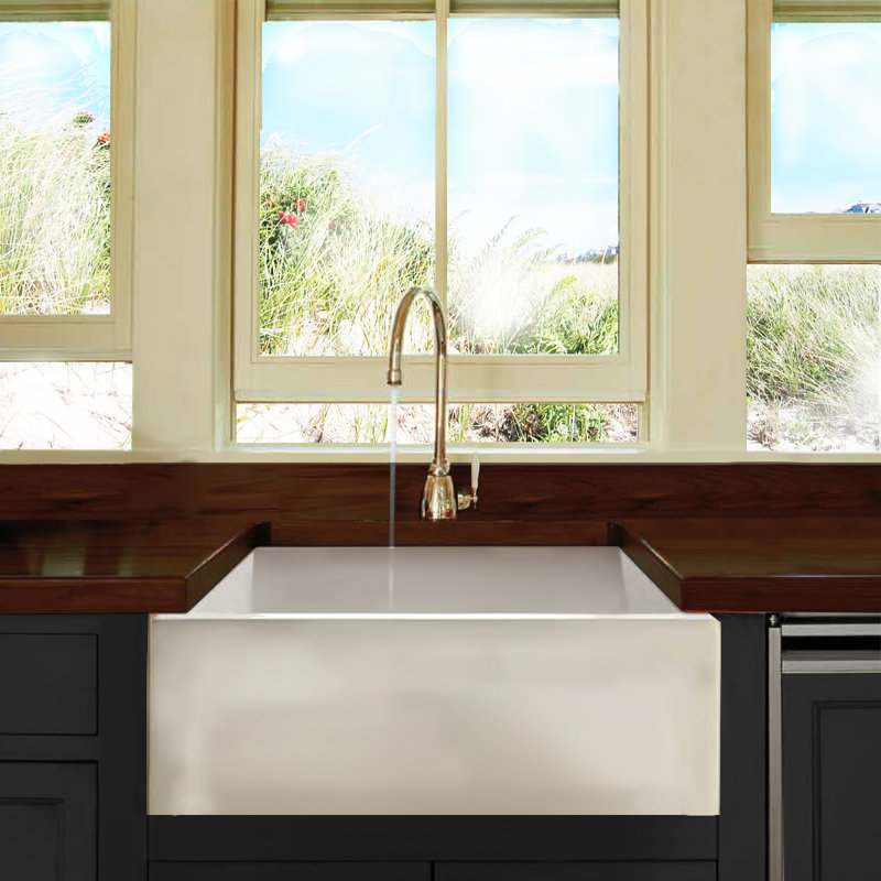Pranav 24'' L Farmhouse / Apron Single Bowl Fireclay Kitchen Sink