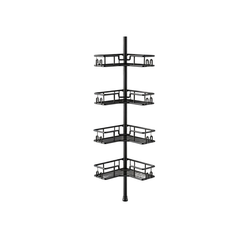 Tension Stainless Steel Shower Shelf, Matte Black