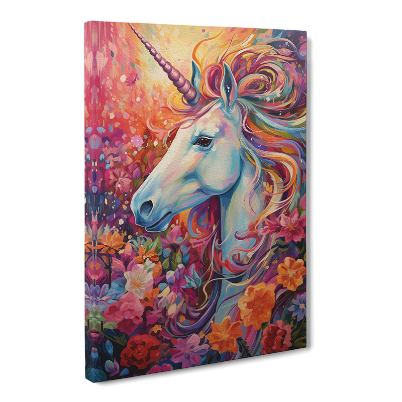 Unicorn Expressionism Art - Wrapped Canvas, 76cm H x 50cm W x 3cm D