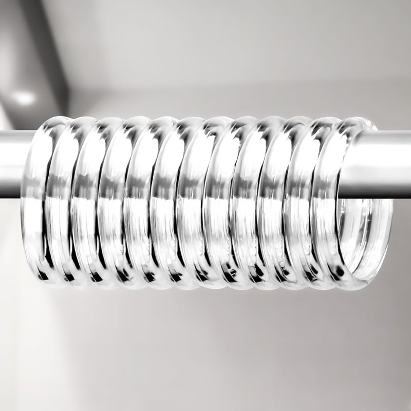 Crochet en plastique pour rideau de douche, Transparent