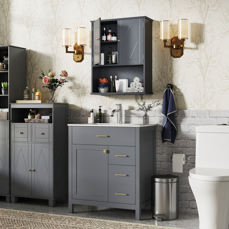 Bathroom Cabinet, Grey