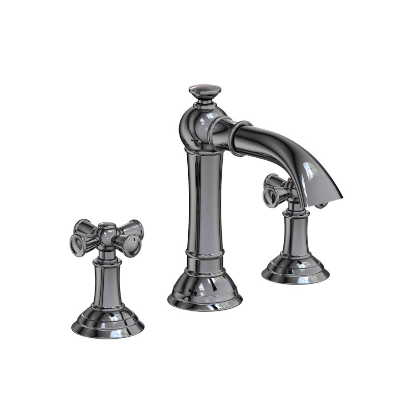 Aylesbury Widespread Bathroom Faucet with Drain Assembly, Midnight Chrome