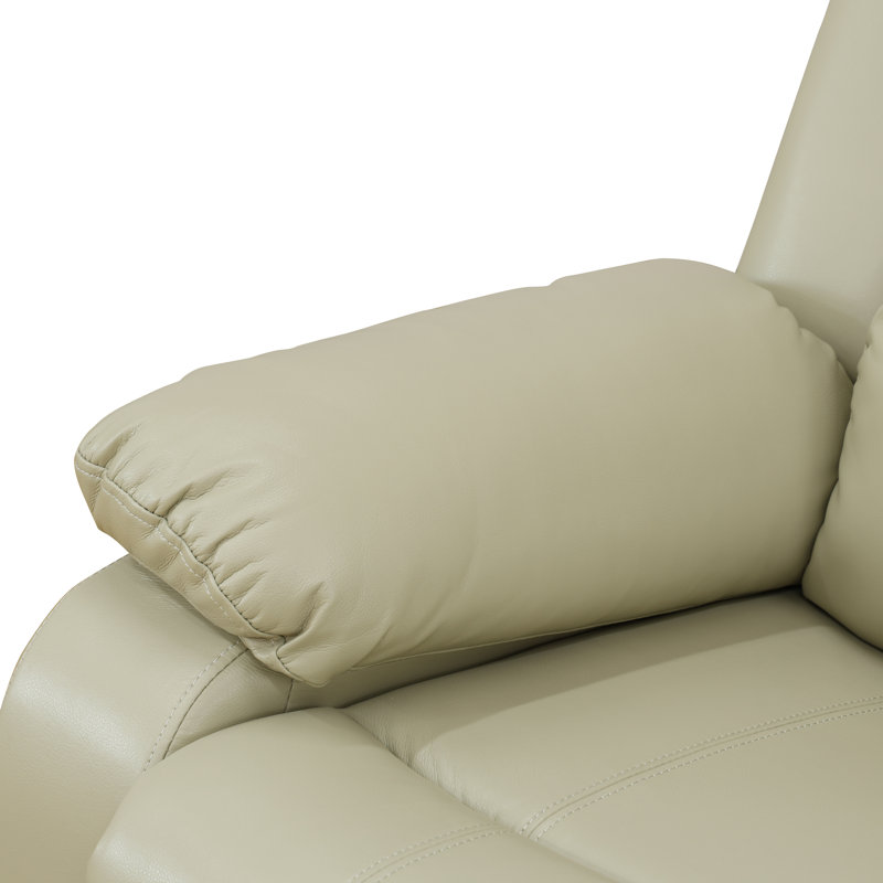 Ensemble de canapé de salon inclinable en cuir végétalien 2 pièces Laivi, Similicuir beige