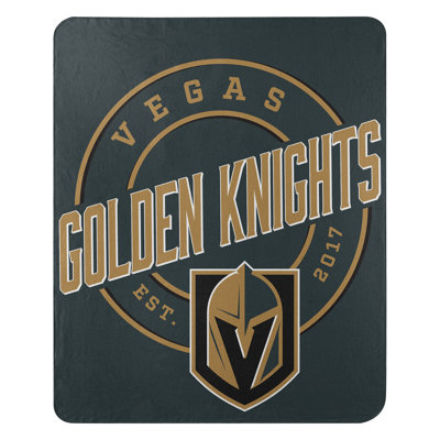 Northwest Nhl Vegas Fleece Throw Blanket, Hockey Fan Decor, 50x60 Inches In Black