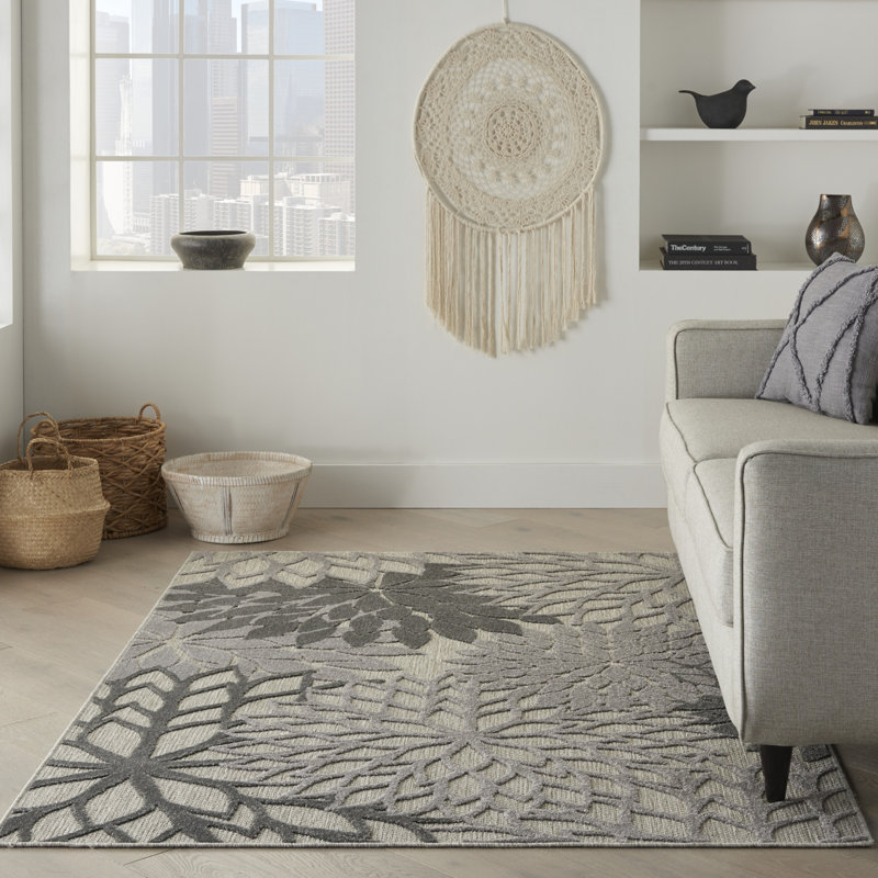 Abela Floral Indoor Rug, Rectangle 6' x 9'