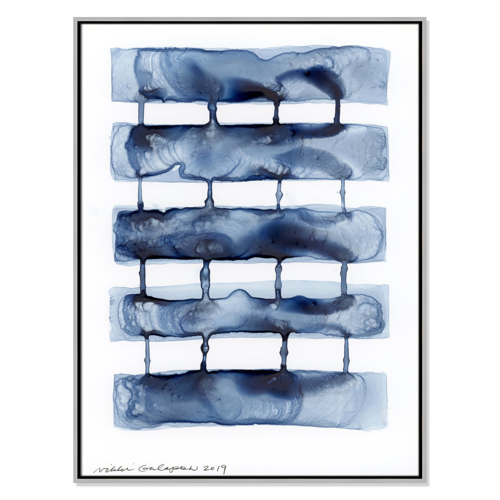 Gareth "Stitched Together I" Print by Nikki Galapon, Silver Framed Canvas, 41.5" H x 31.5" W x 2" D