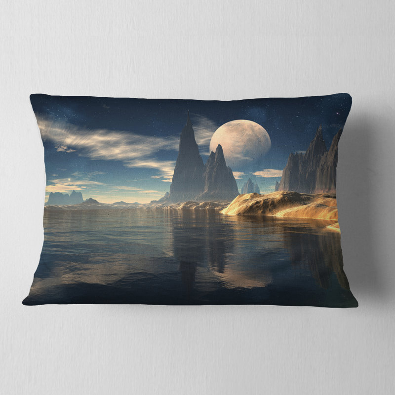 Antara Alien Planet - Landscape Printed Throw Pillow