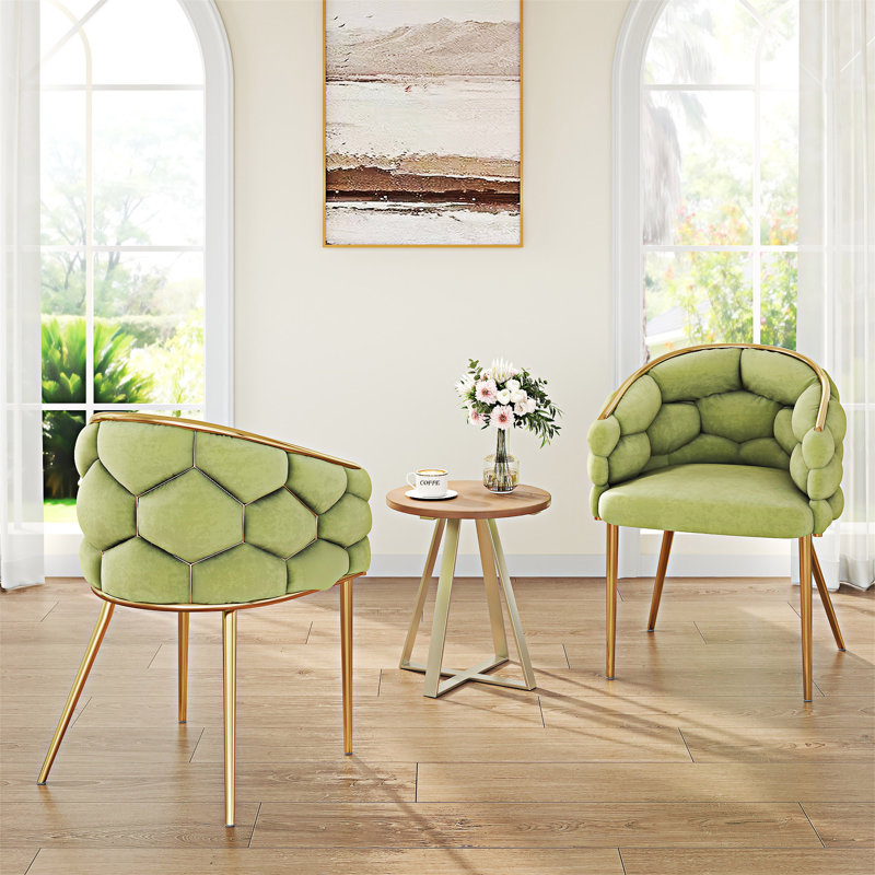 Chaise d'appoint rembourrée, ensemble de 2