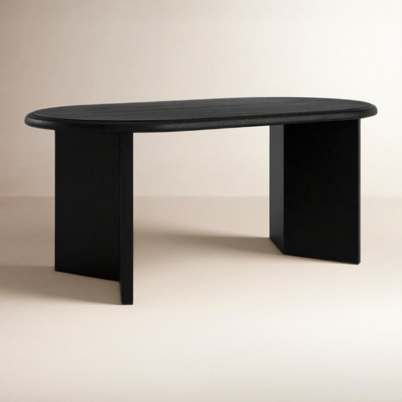 Table de salle à manger Brix, Noir mat