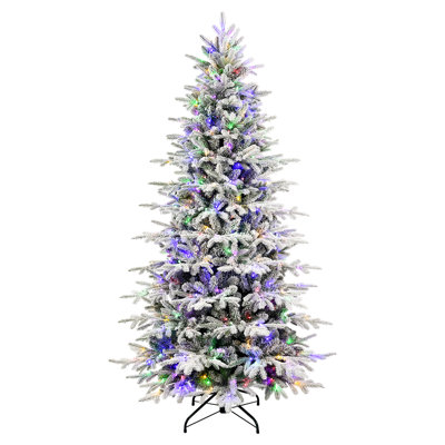 Cashmere Flocked Pre-Lit Fir Christmas Tree