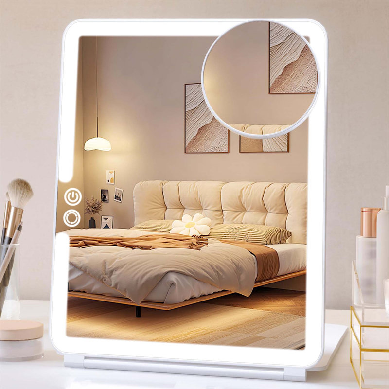 Demetrias Rectangle Floor Mirror, White