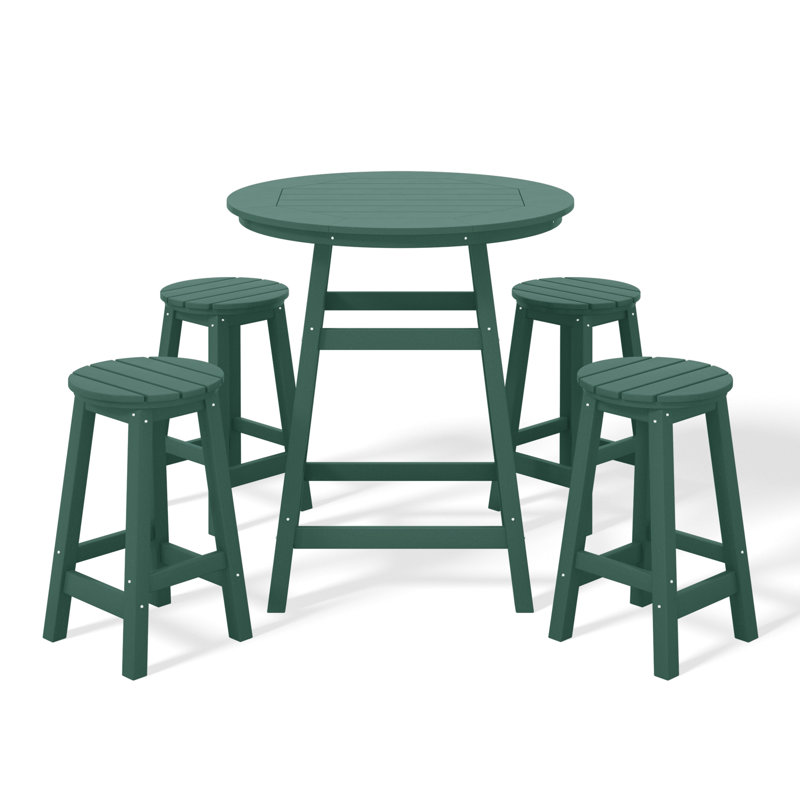 Laguna 5-Piece Round Counter Set, Green