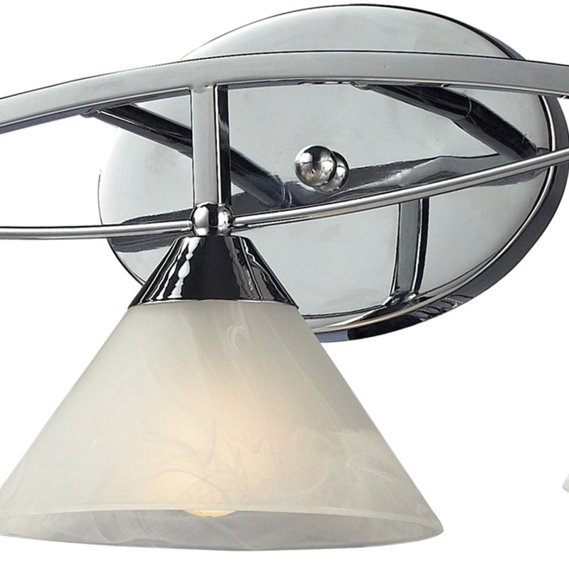Éclairage pour salle de bain 3 lumières de 25 po de largeur Elysburg - Chrome poli, H 10 po x l 25 po x P 9 po, Chrome chrome