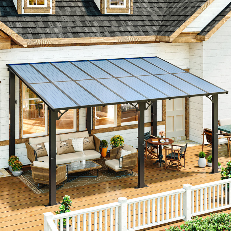 16 pi L 10 pi. Pergola en aluminium avec auvent, Auvent rétractable de l 16 pi x P 10 po