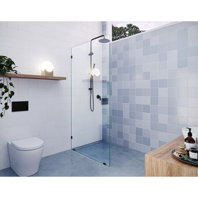 Vela 35.5 in. x 78 in. Fully Frameless Single Fixed Shower Panel
