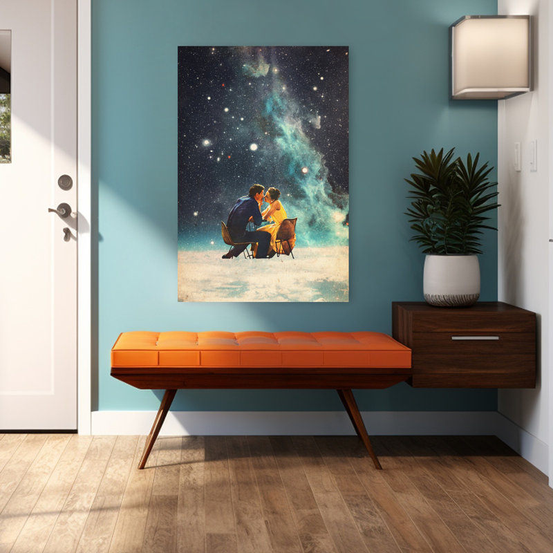 L'l'L'emmenez-vous aux étoiles pour un deuxième rendez-vous rétro rétro, papillon de nuit, paysage, nature, art mural