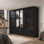 Armoire à vêtements à 6 portes H 72,12 po x l 90,7 po avec 2 tiroirs de rangement inférieurs et 2 miroirs Gaytes