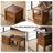 20.87" Square Solid Wood Walnut Charcoal Wood Burning Outdoor Fire Pit Table