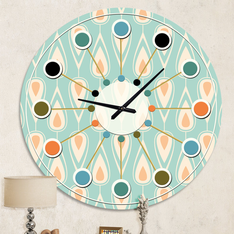 Horloge murale rétro Mid-Century, Moyenne