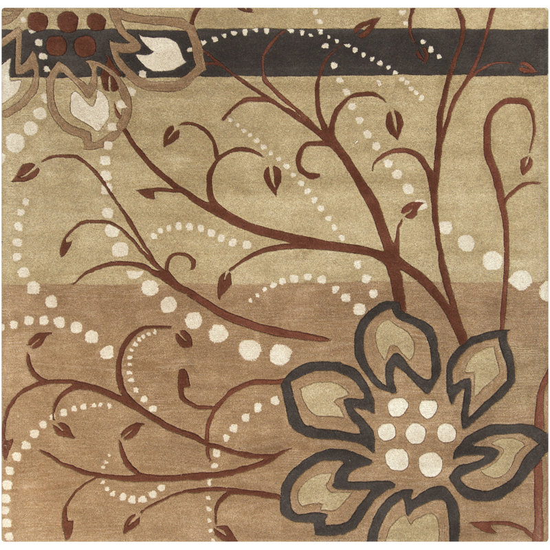 Elsberry Hand Tufted Wool Floral Indoor Rug, Rectangle 12' x 15'