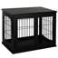 Niche pour chien verrouillable, table de bout enchanteresse pour petits chiens, table de maison noire, chiots mignons