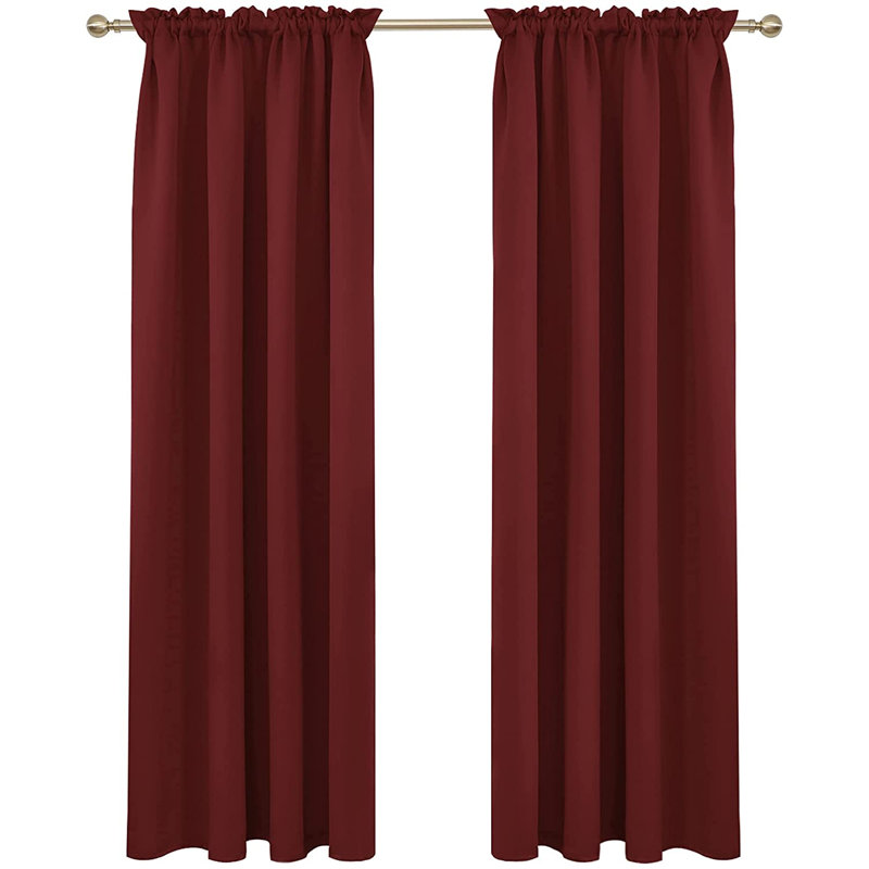Peniste Room Darkening Curtain Pair, 52" W x 108" L, Crimson Red