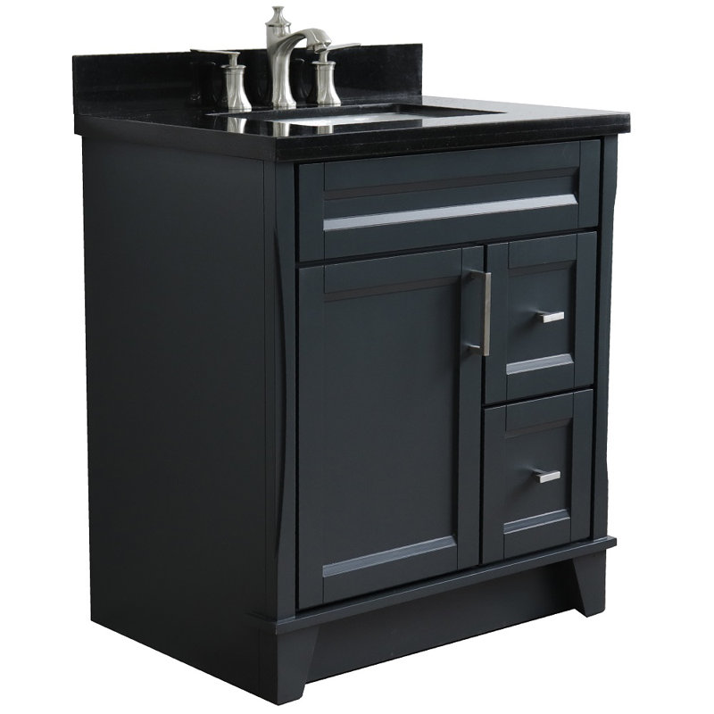 Ensemble de meuble-lavabo simple 31 po Bréham, Noir galaxie