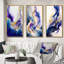 «Blue and Gold Splash Paint», 3 pièces sur toile-1512755459-1512755457