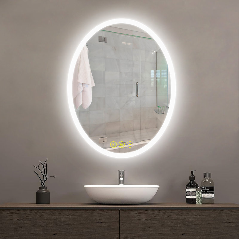 Miroir lumineux de salle de bain Calmas, 20 po x 28 po
