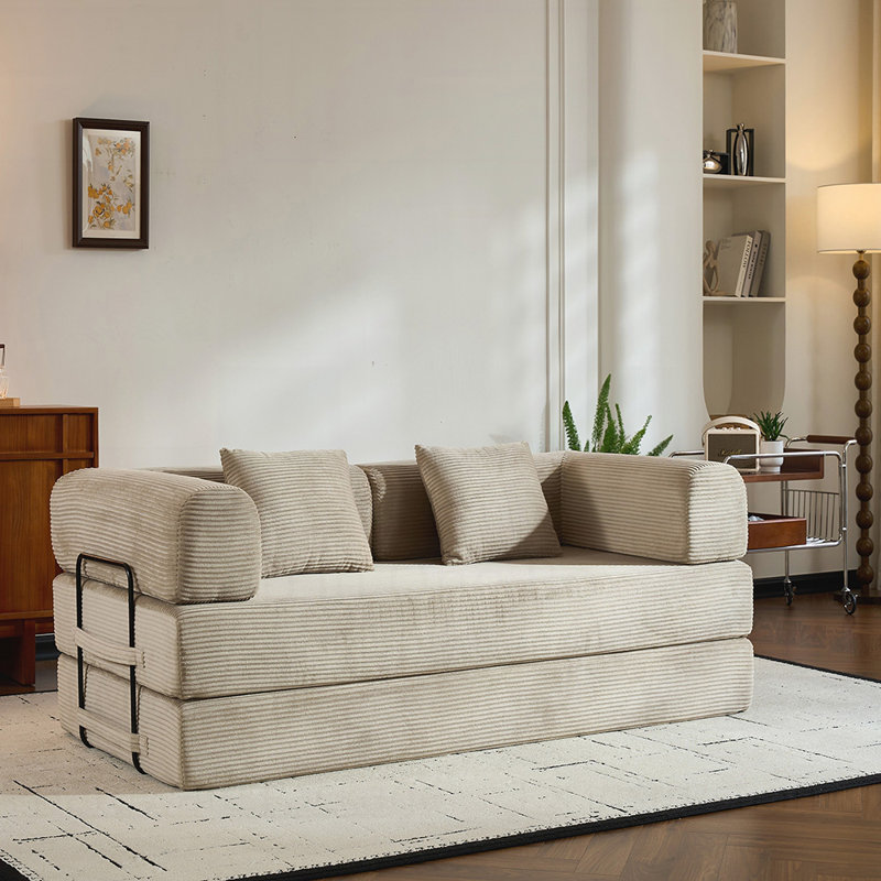 Canapé-lit Corduroy, Beige