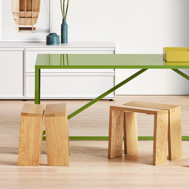 Amicable Solid Wood Dining Bench, White Oak, 17.5" H x 60" W  x 17.1" D