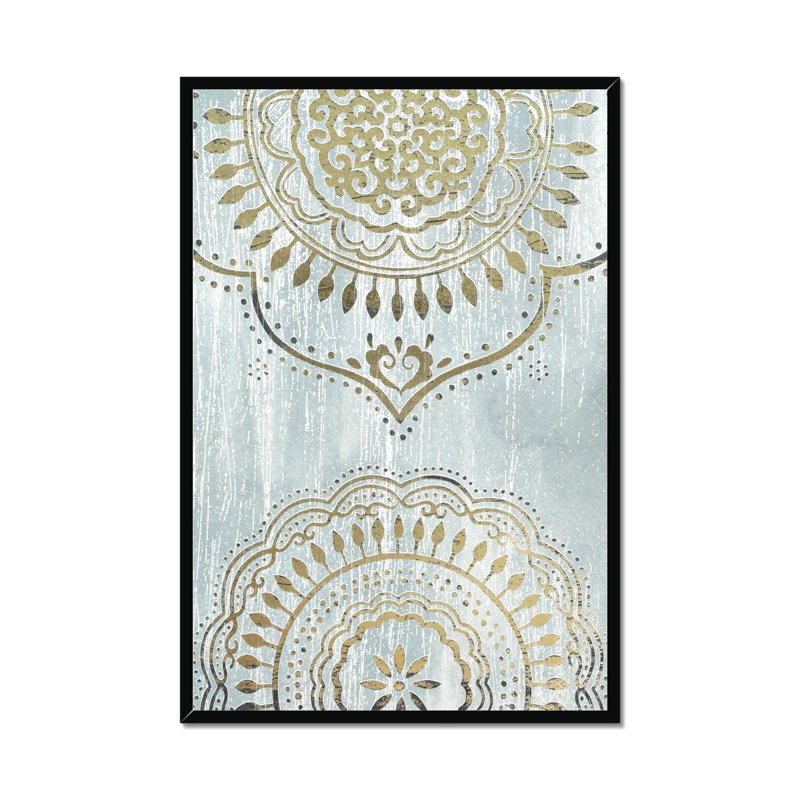 Indigo Mandala I by June Erica Vess - Print, 34cm H x 24cm W, Black Framed Paper Print
