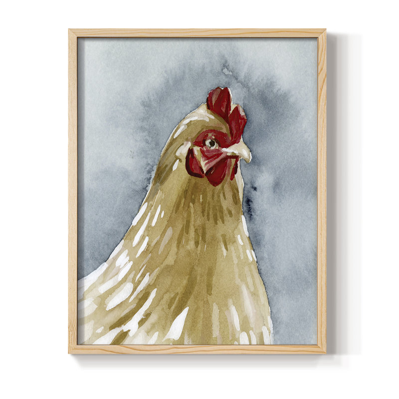 Chicken Portrait II Framed Print - Solid Wood