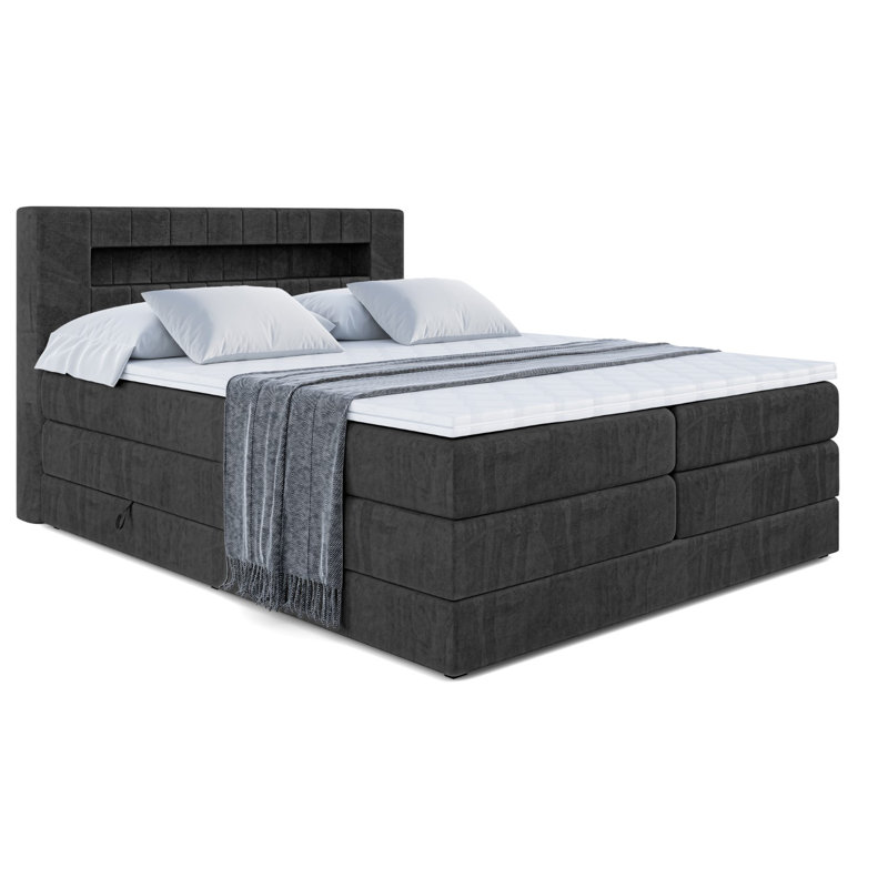 Daigle Divan Bed Set, 140 x 200cm, Black